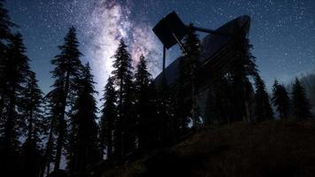 observatoire astronomique sous les étoiles du ciel nocturne. hyperlapse video