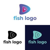 Modern Fish Logo Design, Gradient Fish Logo Design Template vector