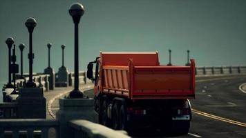 big lorry truck on the bridge photo