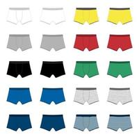 conjunto de calzoncillos de hombre. calzoncillos boxer aislados. ropa interior de hombre. vector