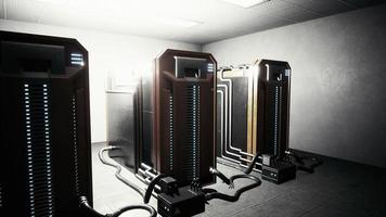 cryptocurrency mining farm using computer graphic cards photo