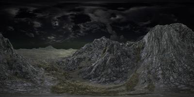 VR 360 Huge Dark Clouds over Scottish Highlands photo