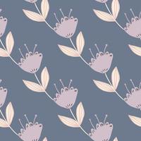 Geometric little flowers seamless pattern in Scandinavian style. Hand drawn floral wallpaper vector