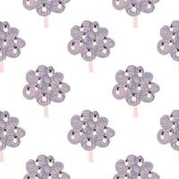 Geometric apple fruit trees seamless pattern in Scandinavian style. Doodle fruits tree wallpaper. vector