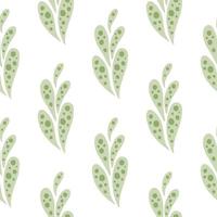 Oriental green pastel cucumber ornament seamless abstract pattern. White background. Simple isolated print. vector