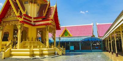 Colorful Wat Don Mueang Phra Arramluang buddhist temple Bangkok Thailand. photo