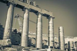 Athens Greece 04. October 2018 Acropolis of Athens ruins details sculptures Greeces capital Athens Greece. photo