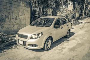 Mexican silver car in Donaldo Colosio Playa del Carmen Mexico. photo