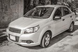 Mexican silver car in Donaldo Colosio Playa del Carmen Mexico. photo