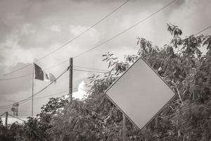 Road sign at highway motorway in Playa del Carmen Mexico. photo