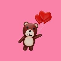 teddy bear with valentine's concept photo