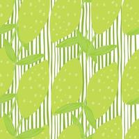 Trendy lemon with leaves seamless pattern on white background. vector