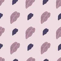 patrón abstracto sin fisuras con adorno de hojas de color púrpura. telón de fondo botánico de la naturaleza. vector