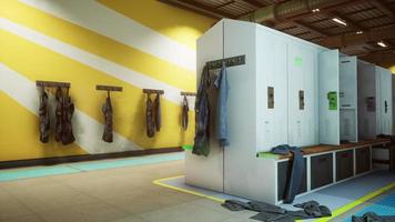 empty dressing room in old factory photo