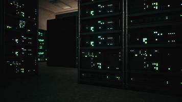 modern server room with supercomputers light photo