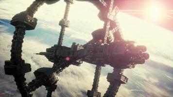 UFO Spaceship Hovering in the sky elements furnished by NASA photo