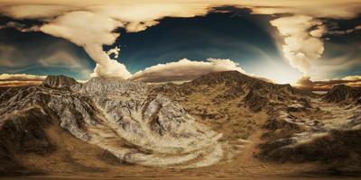 VR 360 Huge Dark Clouds over Scottish Highlands photo