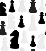 Seamless vector pattern with chess on white background