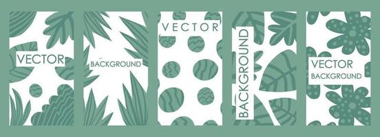 Contemporary tropical leaves invitations and card template design. vector