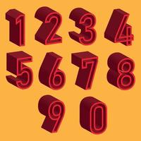 3d number collection vector file