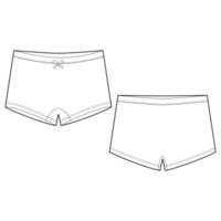 Ropa interior de mini bragas cortas para niños. calzoncillos de señora. bragas blancas femeninas. vector