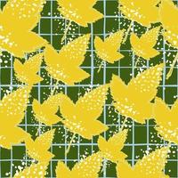 Yellow maple leaves seamless pattern. Autumn leaf wallpaper. vector