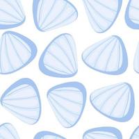 Blue seashells vector seamless pattern. Underwater backdrop. Abstract shell