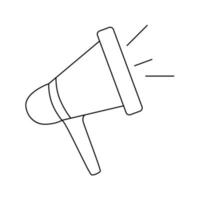 Outline megaphone icon. Mouthpiece symbol. Loudspeaker button. vector