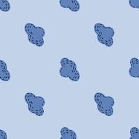 Seamless sky pattern with clouds abstract silhouettes. Hand drawn shapes. vector