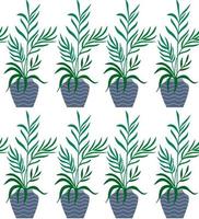 Exotic seamless pattern tropical houseplant in a flower pot. vector