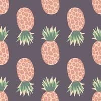 Sweet decorative pineapple pattern. Exotic tropical fruits endless wallpaper. vector