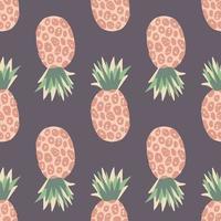 Sweet decorative pineapple pattern. Exotic tropical fruits endless wallpaper. vector