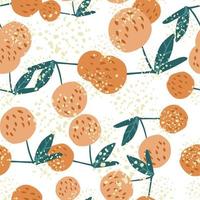 Apples seamless pattern in doodle style. Botanical print. vector