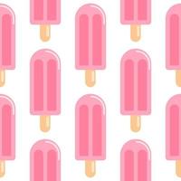 Isolated fruit ice seamless pattern. Food elements in bright pink colors on white background. vector