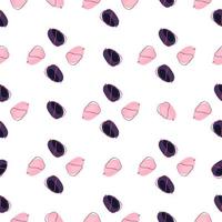 Purple and pink simple doodle plums shapes seamless pattern. Isolated fruit ornament. Organic food backdrop. vector