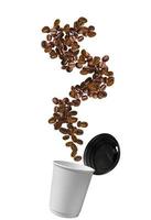 coffee beans splashing photo