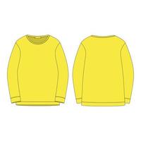 Sportswear in yellow color sweatshirt isolated on white background. vector