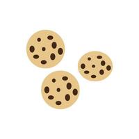 Cookies in flat style. Homemade biscuits isolated on white background. vector