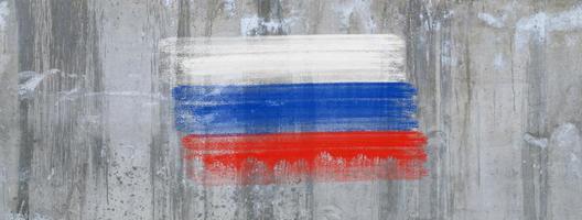 Russia Flag on a concrete wall photo