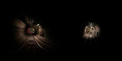 VR 360 old subway metro tunnel video