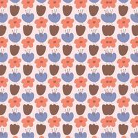 Simple flower pattern. Handr drawn style. Simple flowers and plants. photo