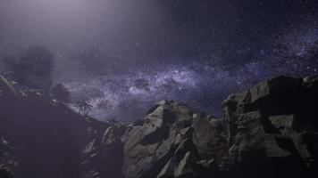 Milky Way Galaxy over Sandstone Canyon Walls video