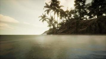 doux crépuscule de l'étonnante plage marine tropicale video