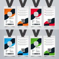 Creative Business office employees identity cards stationery template design. vector