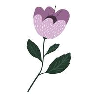 Cute pink flower isolated. Hand drawn botanical print vector