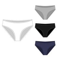 Set of girls lingerie, underpants. Female collection knickers. vector