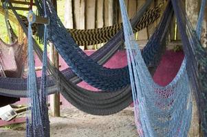 Area with many hammocks to rest or have a nap. No people, Costa Rica photo