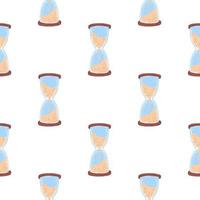 Isolated seamless abstract patternwith hourglass blue and beige colores silhouettes. White background. vector