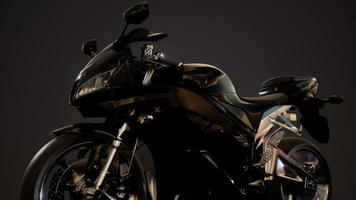 moto sport bike in dark studio with bright lights video