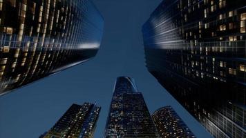 stadens skyskrapor på natten video